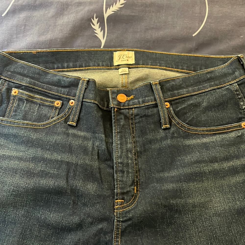 JCrew 9" mid-rise vintage slim-straight jean in resin rinse